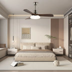 Ceiling Fan Natural Wood Blades Integrated LED 6-Speed Remote