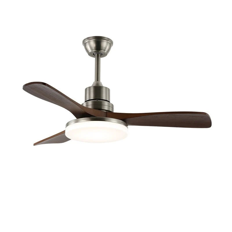 Ceiling Fan Natural Wood Blades Integrated LED 6-Speed Remote