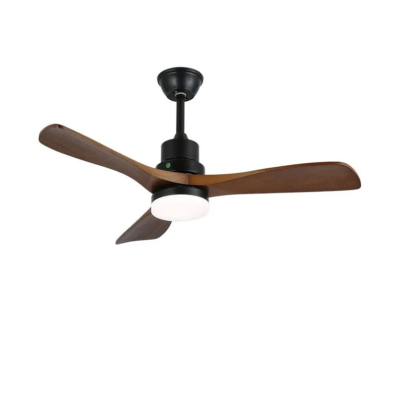 Ceiling Fan Natural Wood Blades Integrated LED 6-Speed Remote