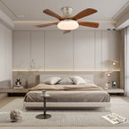 Ceiling Fan Natural Wood Blades Integrated LED Remote Control