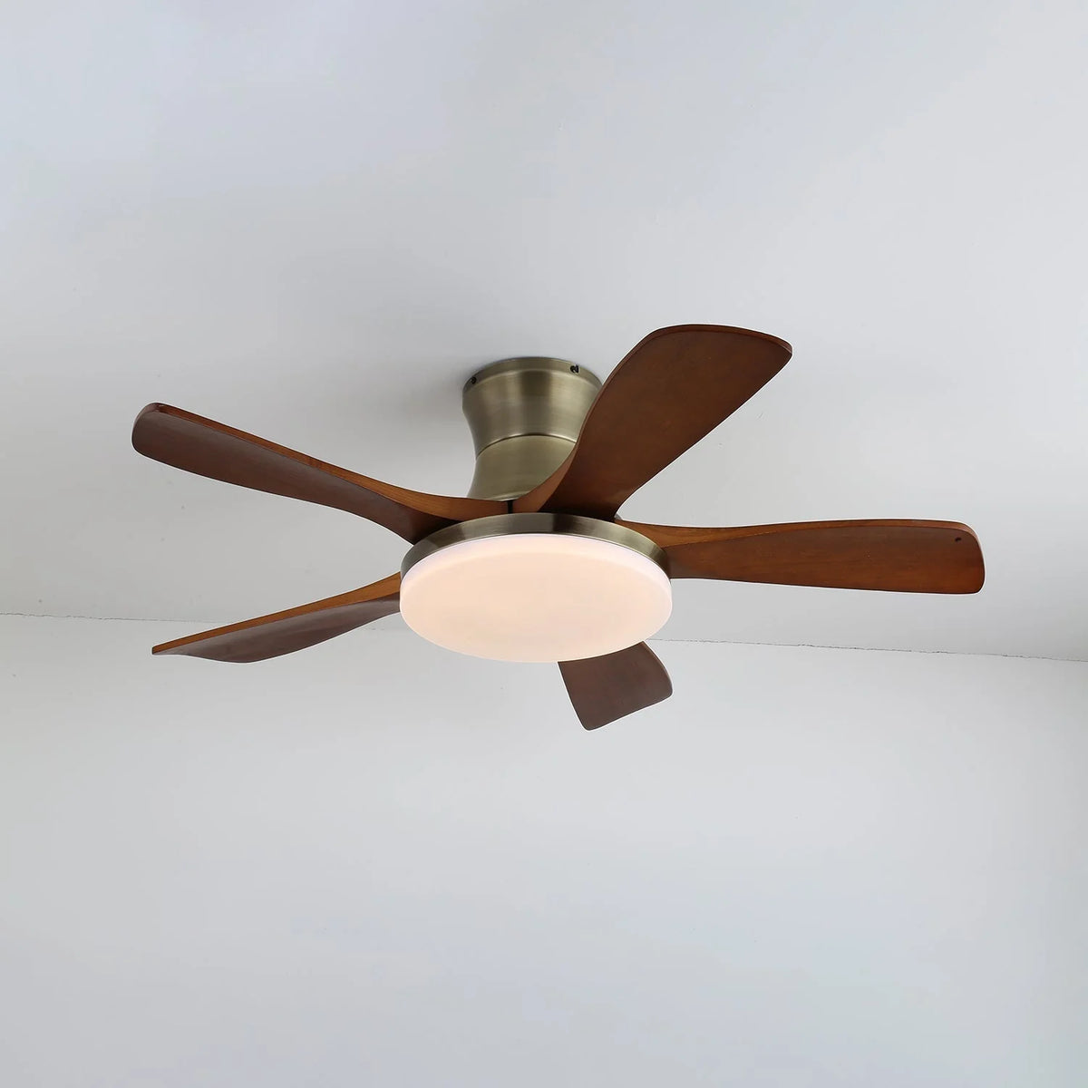 Ceiling Fan Natural Wood Blades Integrated LED Remote Control