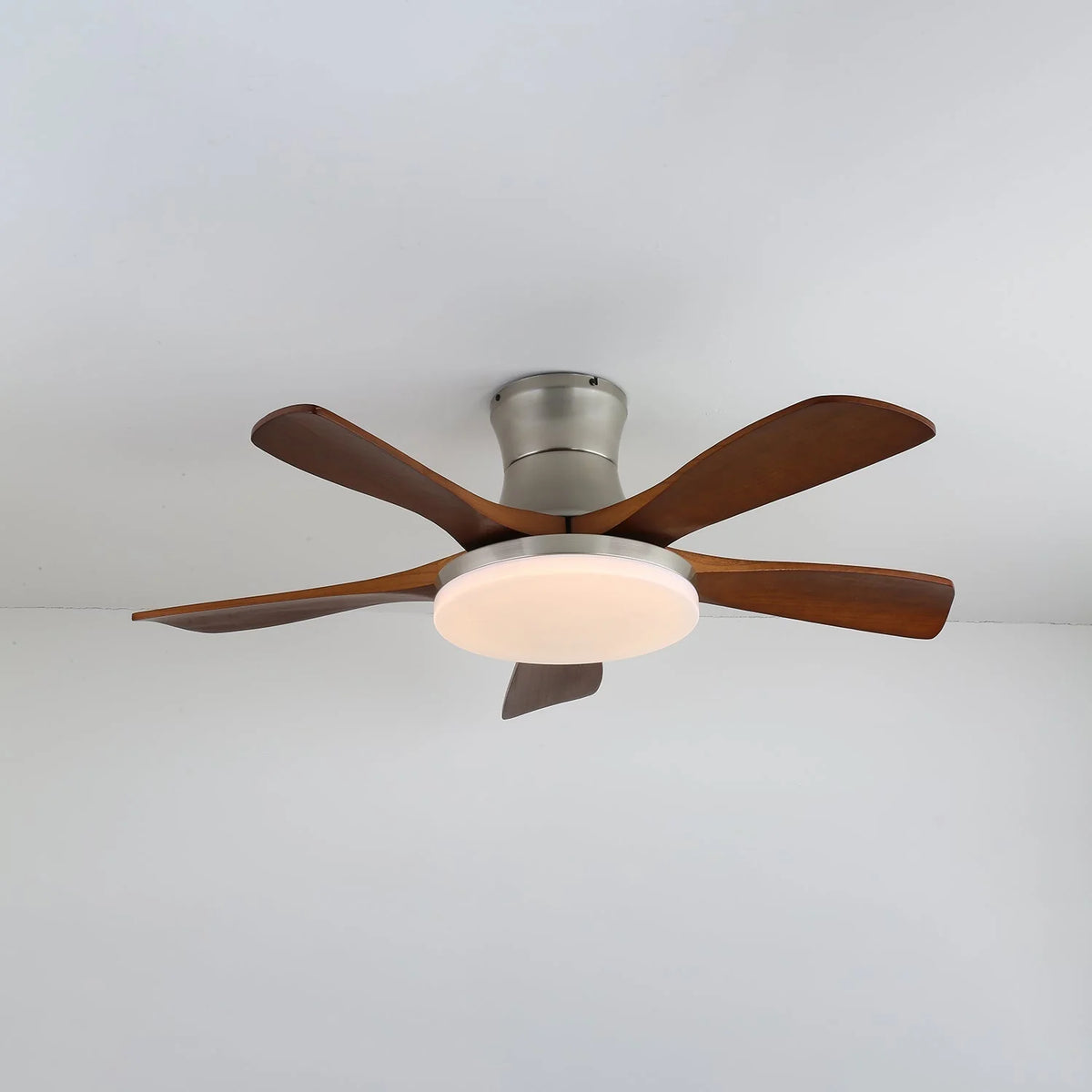 Ceiling Fan Natural Wood Blades Integrated LED Remote Control