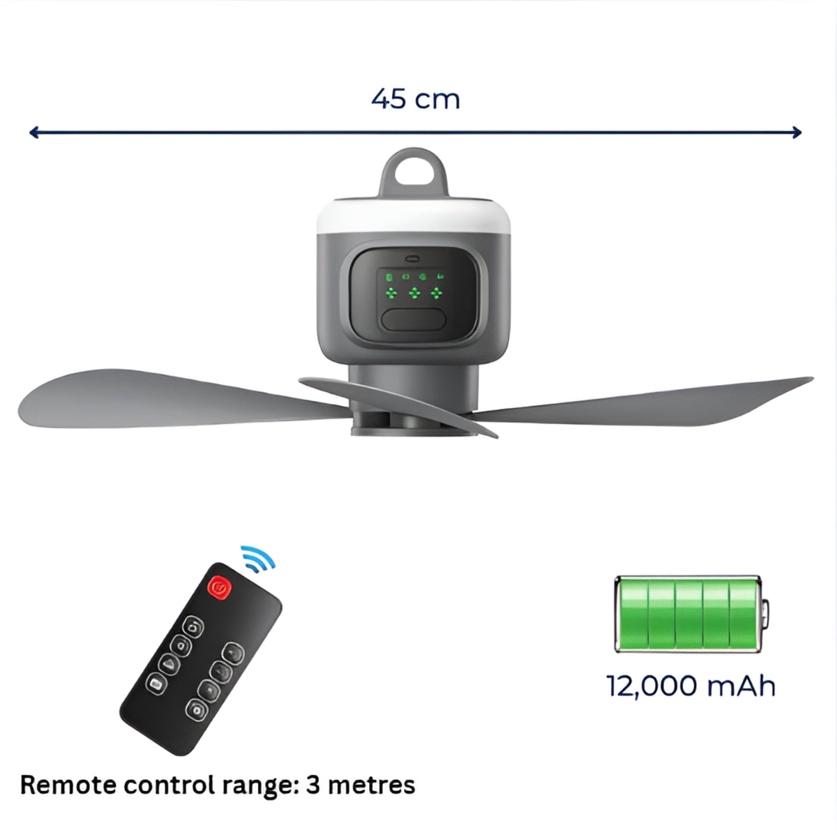 Ceiling Fan Portable Remote Control LED 30-Hour Battery