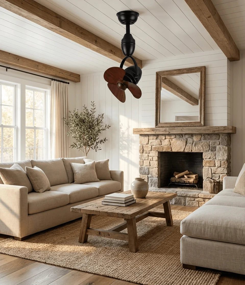 Ceiling Fan Quiet 35W 6-Speed Swivel Light