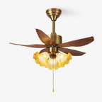 Ceiling Fan Quiet DC Motor & Remote Glass Shade