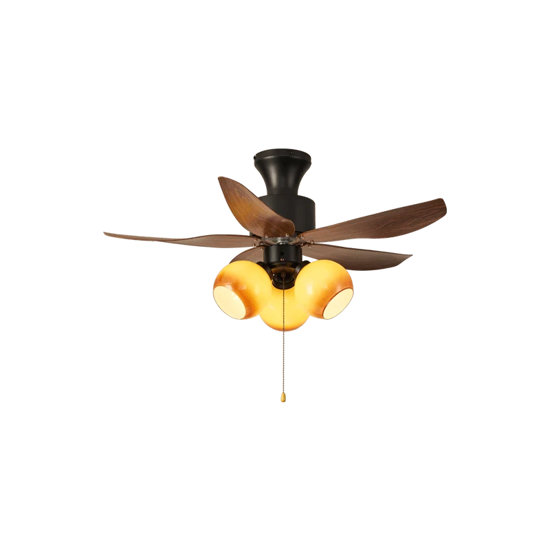 Ceiling Fan Quiet DC Motor & Remote Glass Shade