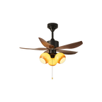 Ceiling Fan Quiet DC Motor & Remote Glass Shade