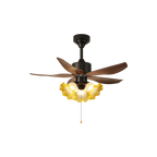 Ceiling Fan Quiet DC Motor & Remote Glass Shade