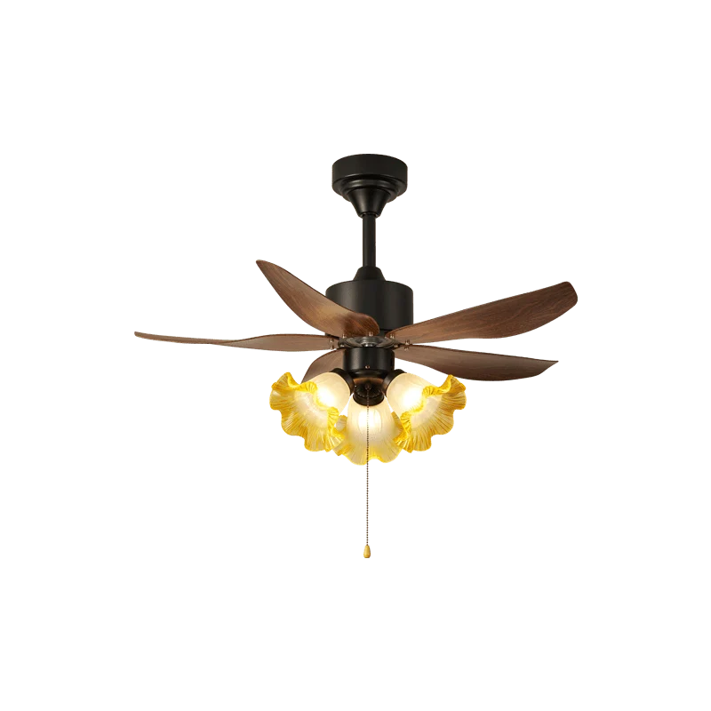 Ceiling Fan Quiet DC Motor & Remote Glass Shade