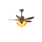 Ceiling Fan Quiet DC Motor & Remote Glass Shade