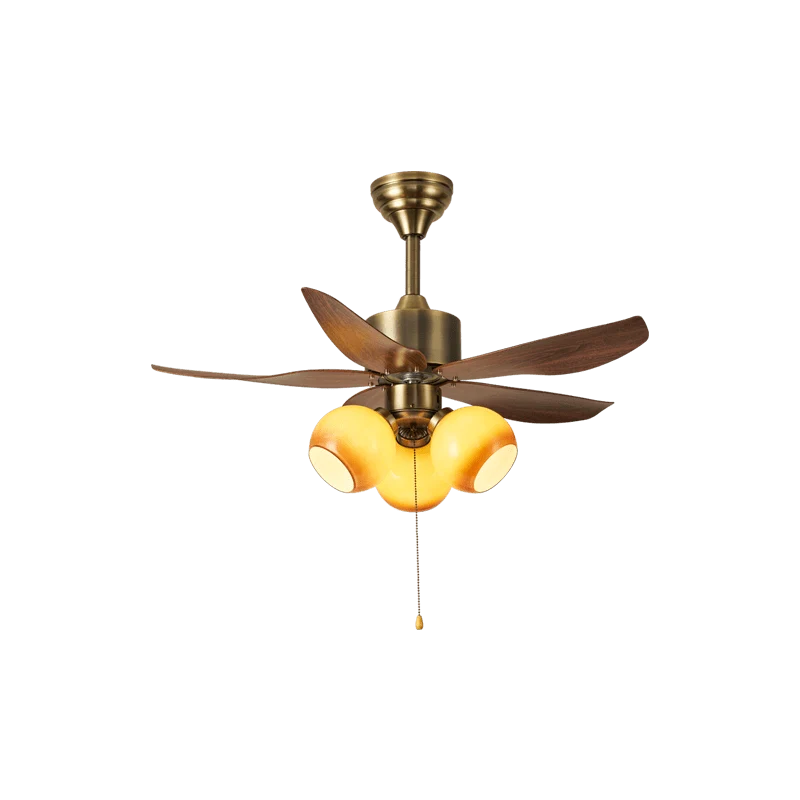 Ceiling Fan Quiet DC Motor & Remote Glass Shade