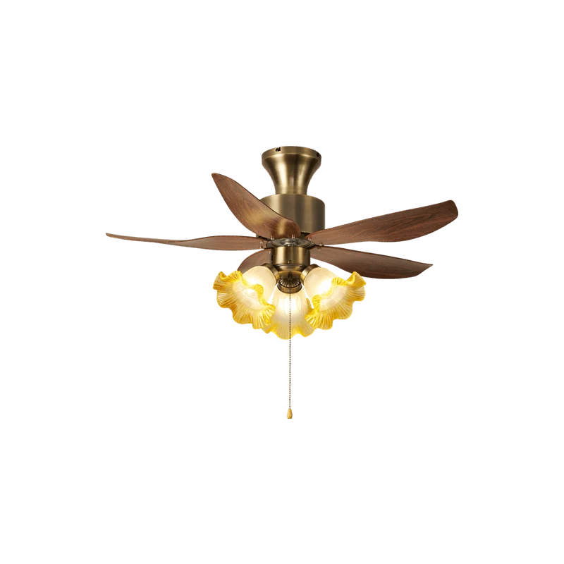 Ceiling Fan Quiet DC Motor & Remote Glass Shade