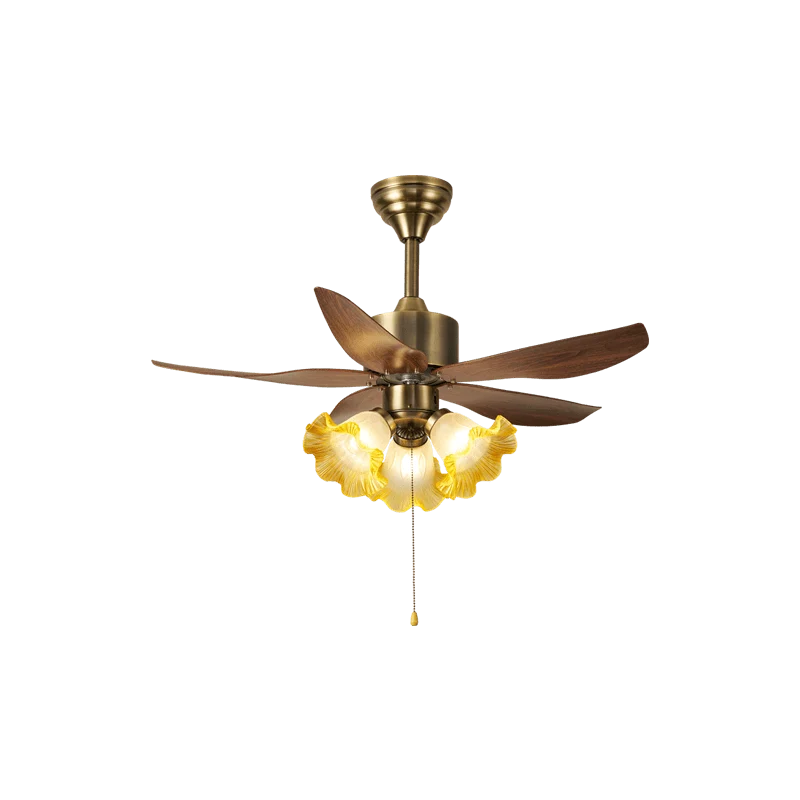 Ceiling Fan Quiet DC Motor & Remote Glass Shade