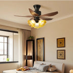 Ceiling Fan Quiet DC Motor & Remote Glass Shade