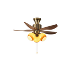 Ceiling Fan Quiet DC Motor & Remote Glass Shade