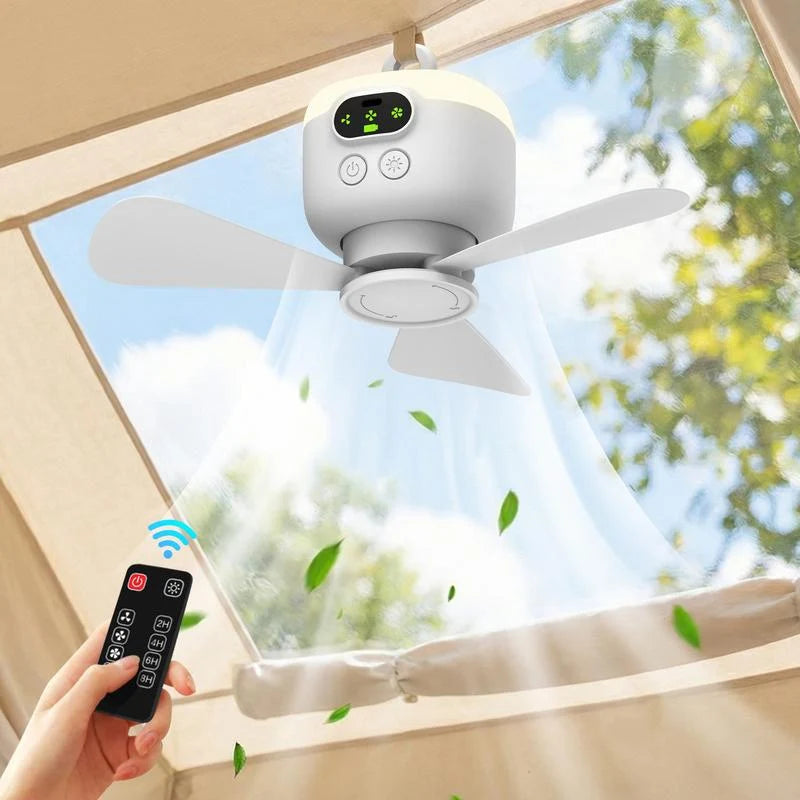 Ceiling Fan Rechargeable 8000 mAh Quiet LED Light