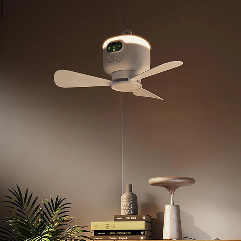 Ceiling Fan Rechargeable 8000 mAh Quiet LED Light