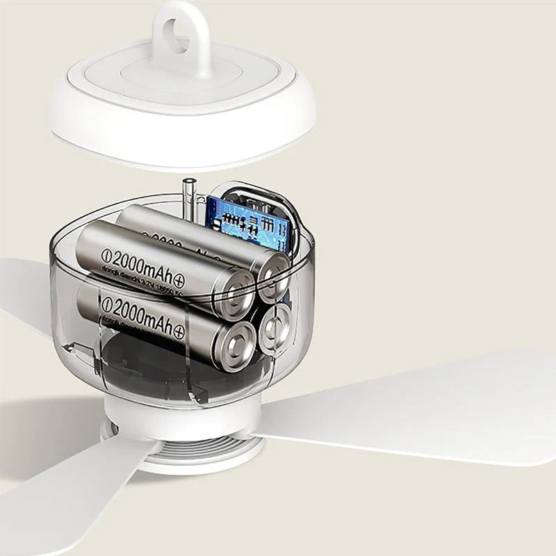 Ceiling Fan Rechargeable 8000 mAh Quiet LED Light