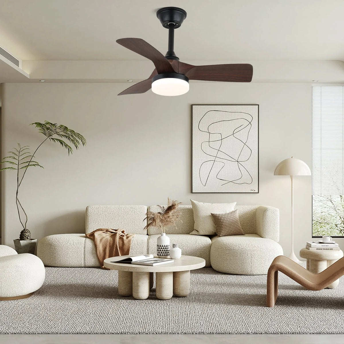 Ceiling Fan Remote Control & Six Speeds Integrated LED