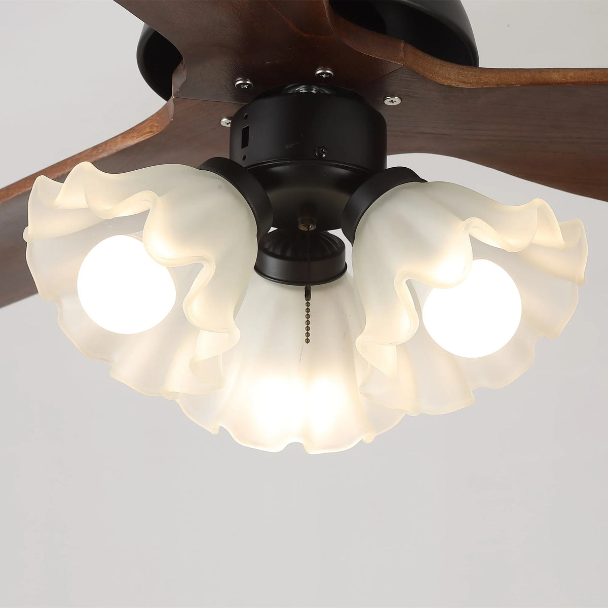 Ceiling Fan Scandinavian Wooden Blades Integrated LED