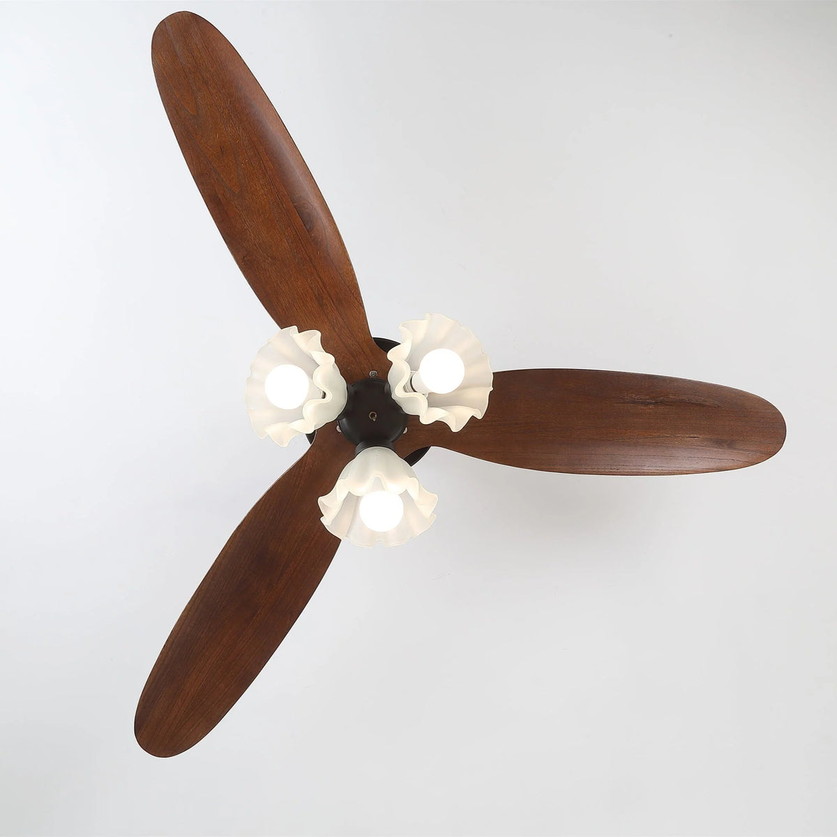 Ceiling Fan Scandinavian Wooden Blades Integrated LED
