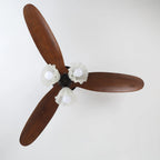 Ceiling Fan Scandinavian Wooden Blades Integrated LED