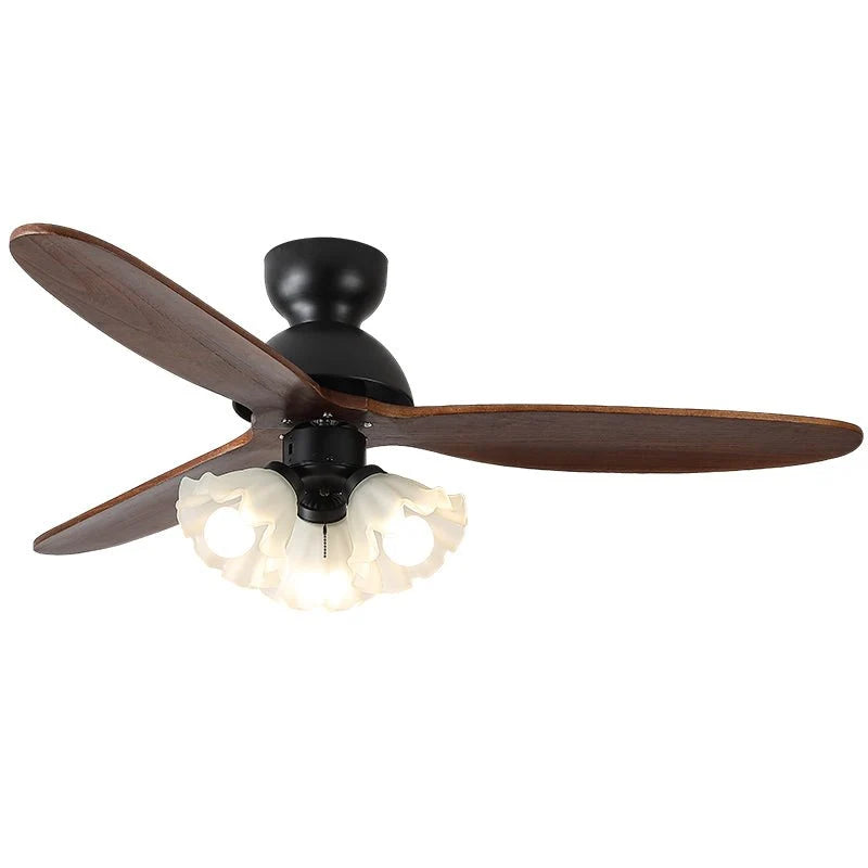 Ceiling Fan Scandinavian Wooden Blades Integrated LED