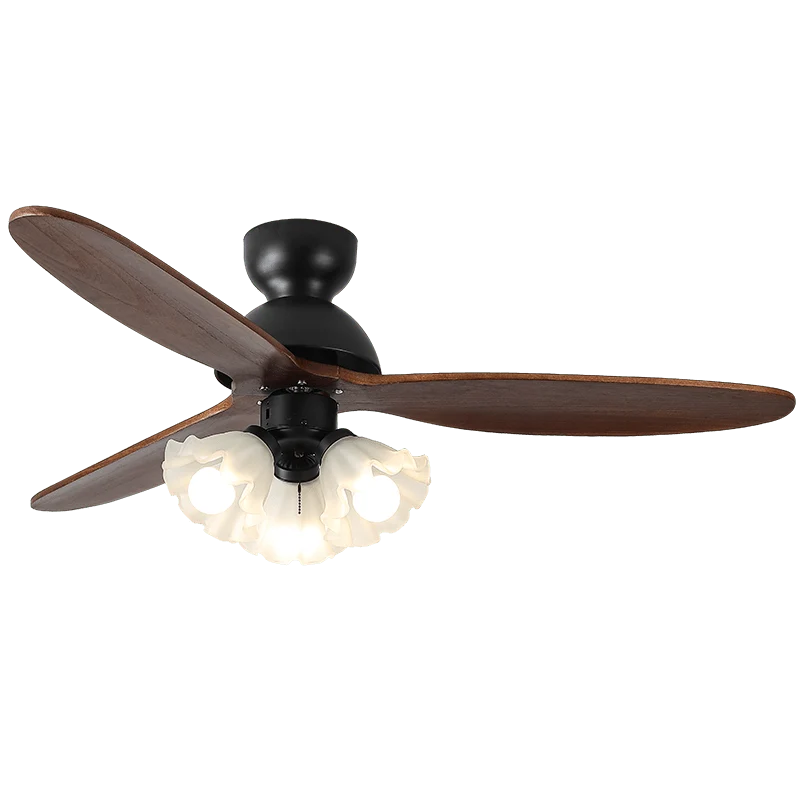 Ceiling Fan Scandinavian Wooden Blades Integrated LED