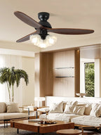 Ceiling Fan Scandinavian Wooden Blades Integrated LED