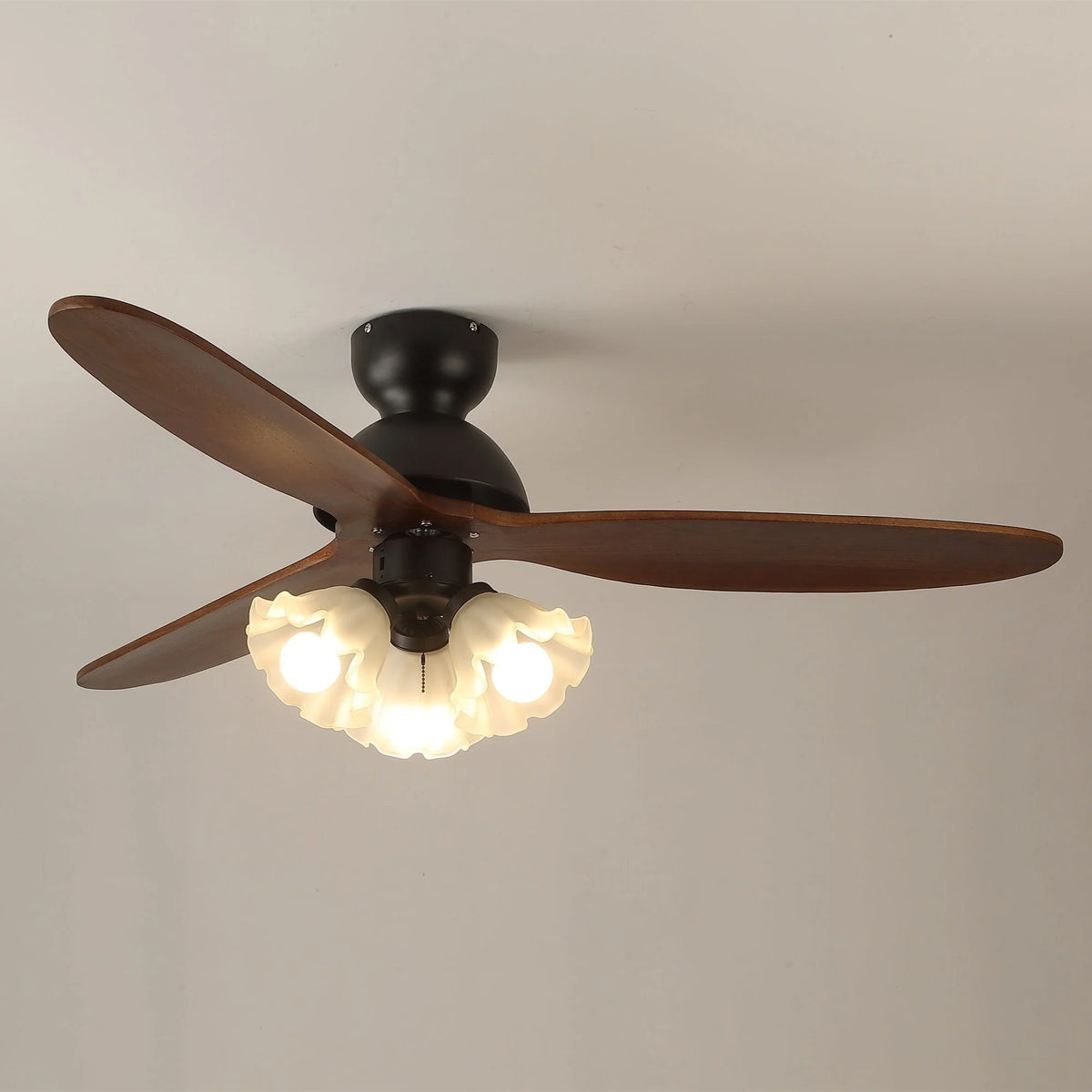 Ceiling Fan Scandinavian Wooden Blades Integrated LED