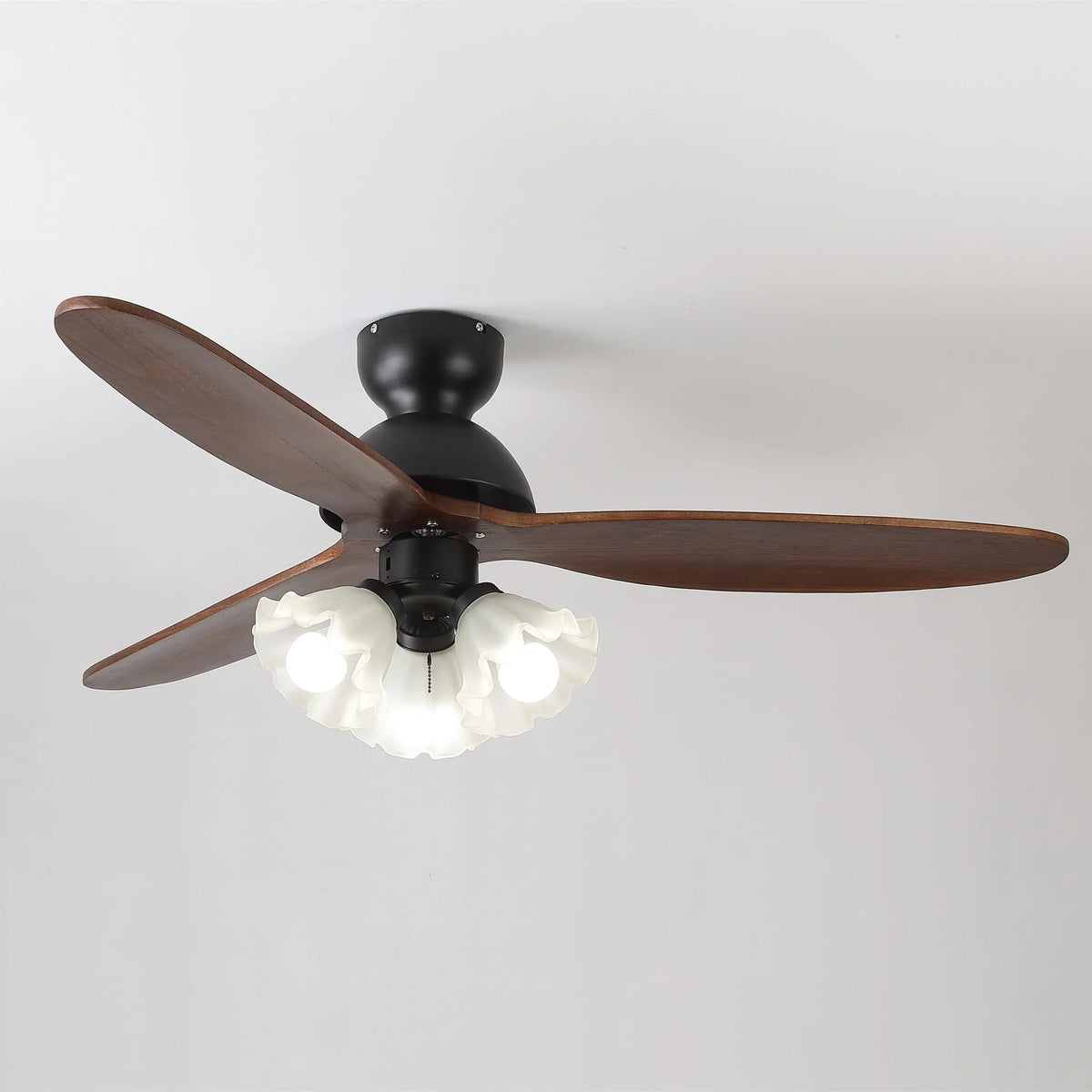 Ceiling Fan Scandinavian Wooden Blades Integrated LED