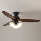 Ceiling Fan Scandinavian Wooden Blades Integrated LED
