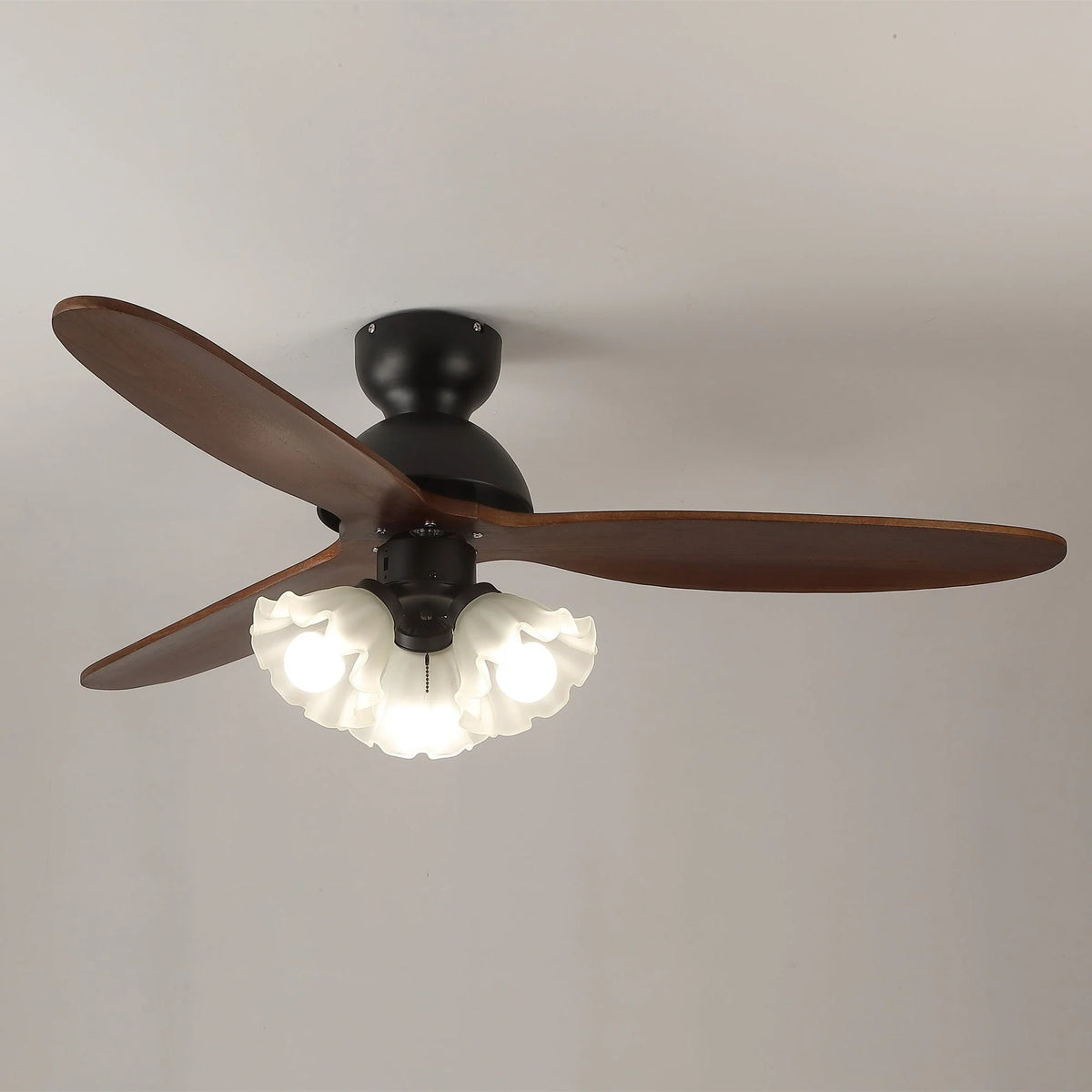 Ceiling Fan Scandinavian Wooden Blades Integrated LED