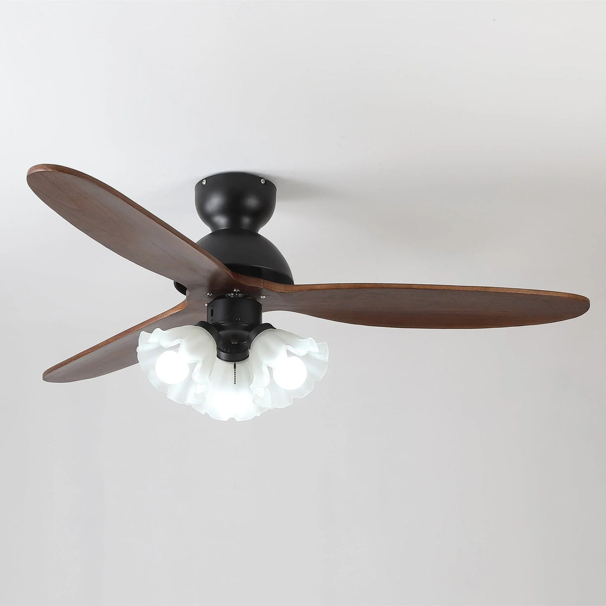 Ceiling Fan Scandinavian Wooden Blades Integrated LED