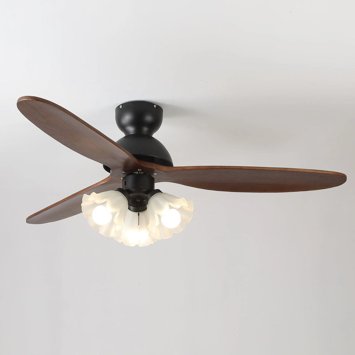 Ceiling Fan Scandinavian Wooden Blades Integrated LED