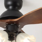 Ceiling Fan Scandinavian Wooden Blades Integrated LED