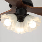 Ceiling Fan Scandinavian Wooden Blades Integrated LED