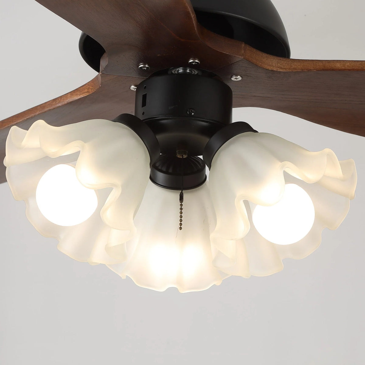 Ceiling Fan Scandinavian Wooden Blades Integrated LED