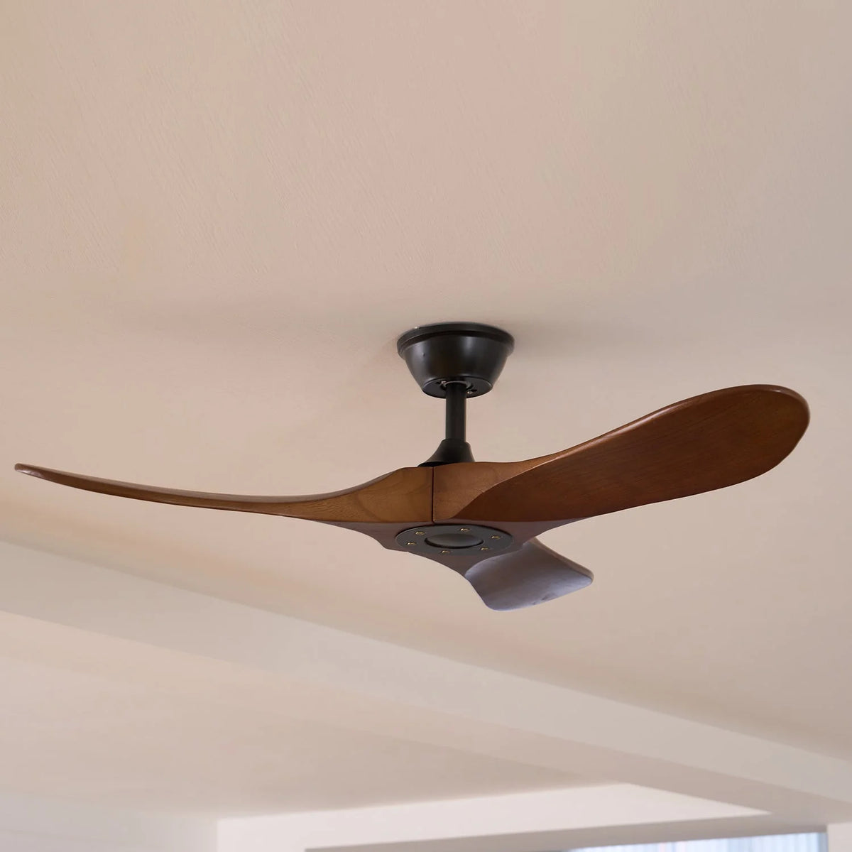 Ceiling Fan Silent Motor Walnut Wood Blades Six Speeds