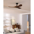 Ceiling Fan Silent Motor Walnut Wood Blades Six Speeds