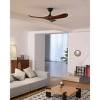 Ceiling Fan Silent Motor Walnut Wood Blades Six Speeds