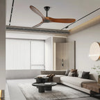 Ceiling Fan Silent Motor Walnut Wood Blades Six Speeds