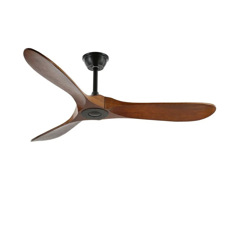 Ceiling Fan Silent Motor Walnut Wood Blades Six Speeds