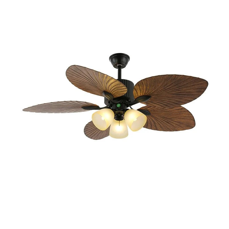 Ceiling Fan Six-Speed Remote Control Wood Grain Blades