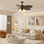 Ceiling Fan Six-Speed Remote Control Wood Grain Blades