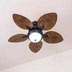 Ceiling Fan Six-Speed Remote Control Wood Grain Blades