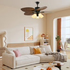 Ceiling Fan Six-Speed Remote Control Wood Grain Blades