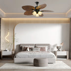 Ceiling Fan Six-Speed Remote Control Wood Grain Blades