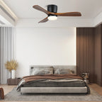 Ceiling Fan Solid Wood Blades Dimmable Three Color LED