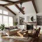 Ceiling Fan Tiltable Wooden Blades & Remote